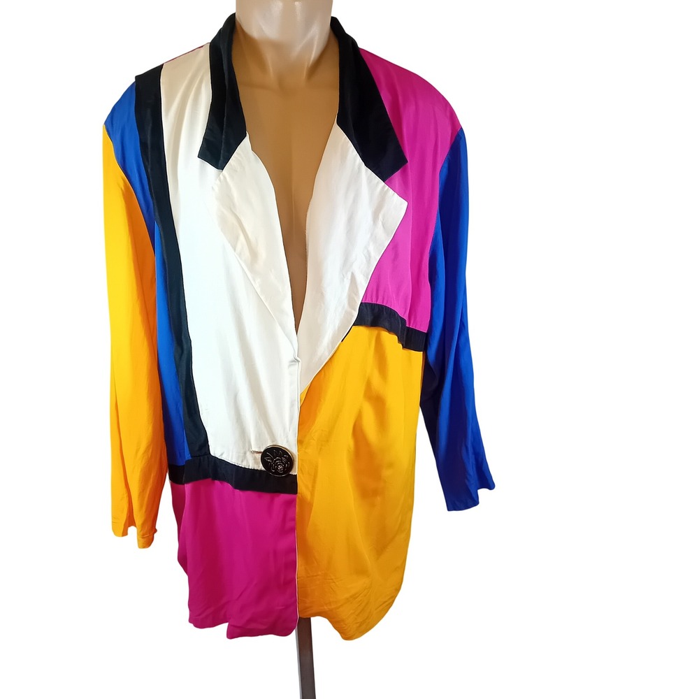 Vintage 90s Y2K FnC Track Jacket Colorblock Windbreaker Korean Gorpcore‎ Fits L